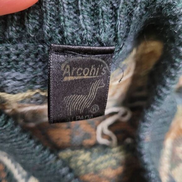 Vtg Arcohi's Alpaca Sweater Sz M/L‎ Crewneck Granpa Granny Pullover Soft Cozy - Picture 3 of 6